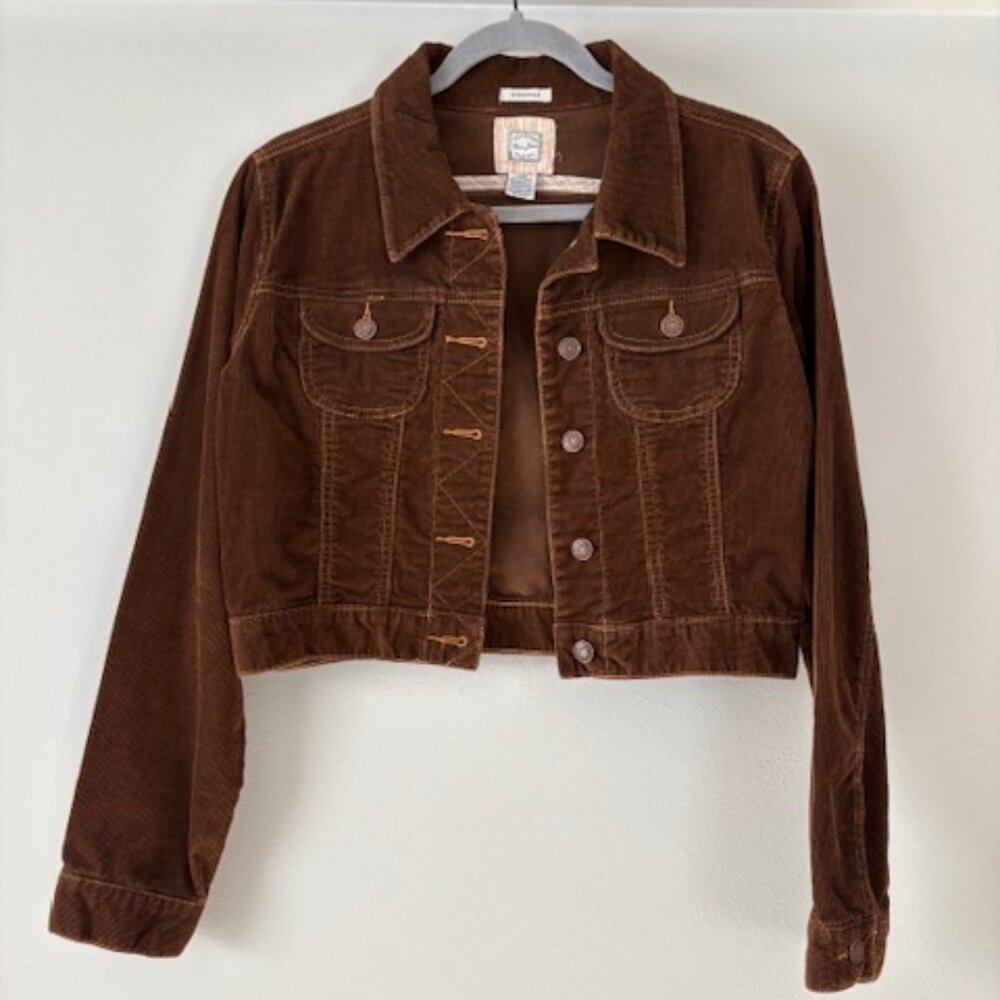 Cropped Brown Corduroy Jacket Size M